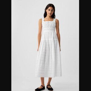 Gap X DOEN Eyelet Midi Dress White Sz. M NWT